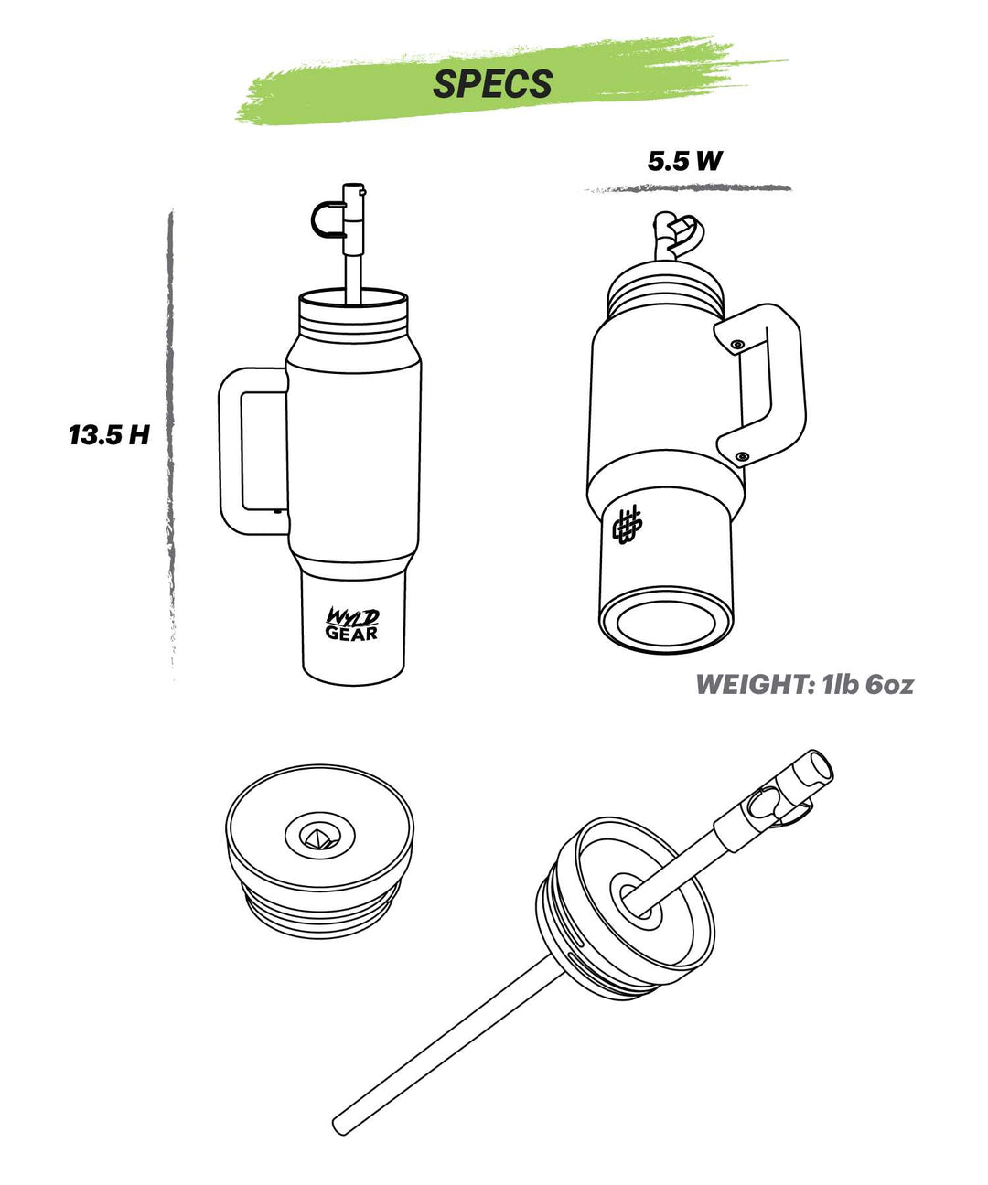 WyldGear タンブラー 30oz Wyld Syde Travel 30オンス